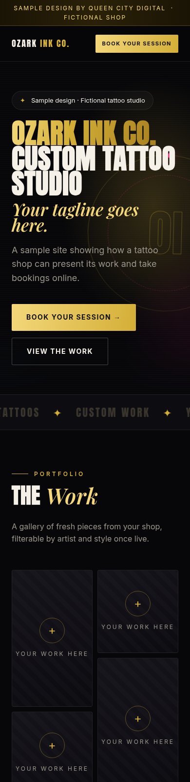 Mobile view of the sample design